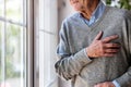 Senior man Suffering From Chest Pain Royalty Free Stock Photo