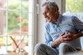 Senior man Suffering From Chest Pain Royalty Free Stock Photo