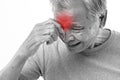 Senior man suffering from headache, stress, migraine Royalty Free Stock Photo