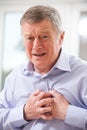 Senior Man Suffering Heart Attack At Home Royalty Free Stock Photo