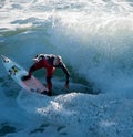 Senior man surfer keeping his balance