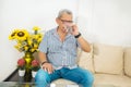 Senior Man Taking Medicine At Home Royalty Free Stock Photo