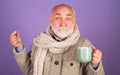 Senior man taking medicine pills with cup of water in hand. Ill man take pill. Elderly man using supplement or vitamin Royalty Free Stock Photo