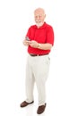 Senior Man Texting Royalty Free Stock Photo