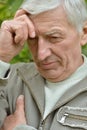 Senior man thinking Royalty Free Stock Photo