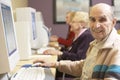 Senior man using computer Royalty Free Stock Photo