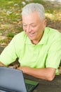 Senior man using laptop Royalty Free Stock Photo