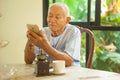 Senior man using the mobile phone Royalty Free Stock Photo