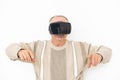Senior man using VR Goggles Royalty Free Stock Photo