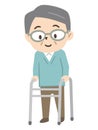 Senior man using a walker Royalty Free Stock Photo