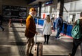 Senior man waiting to buy ticket for train Royalty Free Stock Photo