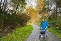 Senior Man with Walker in Park Royalty Free Stock Photo