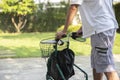 A senior man walking as he strolls with his wheeling walker Royalty Free Stock Photo