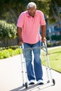 Senior Man With Walking Frame Royalty Free Stock Photo
