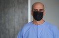 Senior man wearing face mask during corona virus and flu outbreak Royalty Free Stock Photo