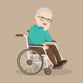senior man in wheelchair elderly old Man is sitting in a wheelchair. Royalty Free Stock Photo