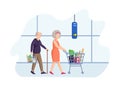 Senior man and woman shopping in grocery store Royalty Free Stock Photo