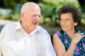 Senior man and woman smoking Royalty Free Stock Photo