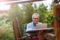 Senior man working on laptop Royalty Free Stock Photo