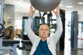 Senior man working out at gym Royalty Free Stock Photo