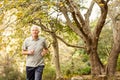 Senior man working out in park Royalty Free Stock Photo