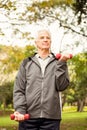 Senior man working out in park Royalty Free Stock Photo