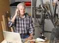 Senior man working Royalty Free Stock Photo