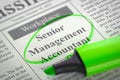 Senior Management Accountant Wanted. 3D.