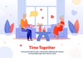 Senior Married Couple Rest at Home Flat Poster