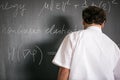 Senior math teacher teaching mathematics Royalty Free Stock Photo