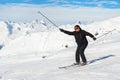 ÃÂ¬ÃË78Senior mature happy funny skier having fun and fooling around at winter alpine skiing resort. Old aged sporty person