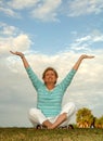 Senior meditation/praise Royalty Free Stock Photo