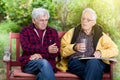 Senior men in park Royalty Free Stock Photo