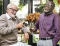 Senior Men Relax Lifestyle Dining Concept Royalty Free Stock Photo