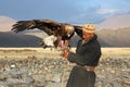 Senior Mongolian horseman in traditional clothing