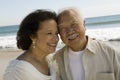 Senior Newly wed couple at beach (close-up) Royalty Free Stock Photo