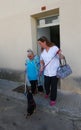 Senior with nurse leaving a nursing home in Mallorca