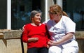 Senior with nurse on a nursing home in Mallorca Royalty Free Stock Photo