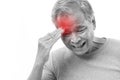 Senior man suffering from headache, stress, migraine Royalty Free Stock Photo