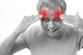 Senior man suffering from headache, stress, migraine Royalty Free Stock Photo