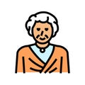 senior old woman color icon vector illustration