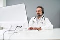 Senior Older Man Doctor Video Conference Royalty Free Stock Photo