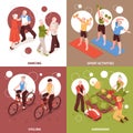 Senior People Concept Icons Set