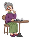 senior people. Elderly characters playing chess. Grandparents leisure. Retired persons at chessboard