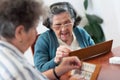 Senior people playing rummy Royalty Free Stock Photo