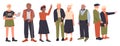 Senior people vector illustration flat set, cartoon active old character collection of man woman retired happy persons