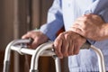 Senior person holding walking zimmer Royalty Free Stock Photo