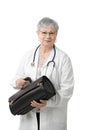Senior physician with doctor's bag