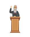 Senior politician - cartoon people character isolated illustration