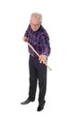 Senior praying billiard. Royalty Free Stock Photo